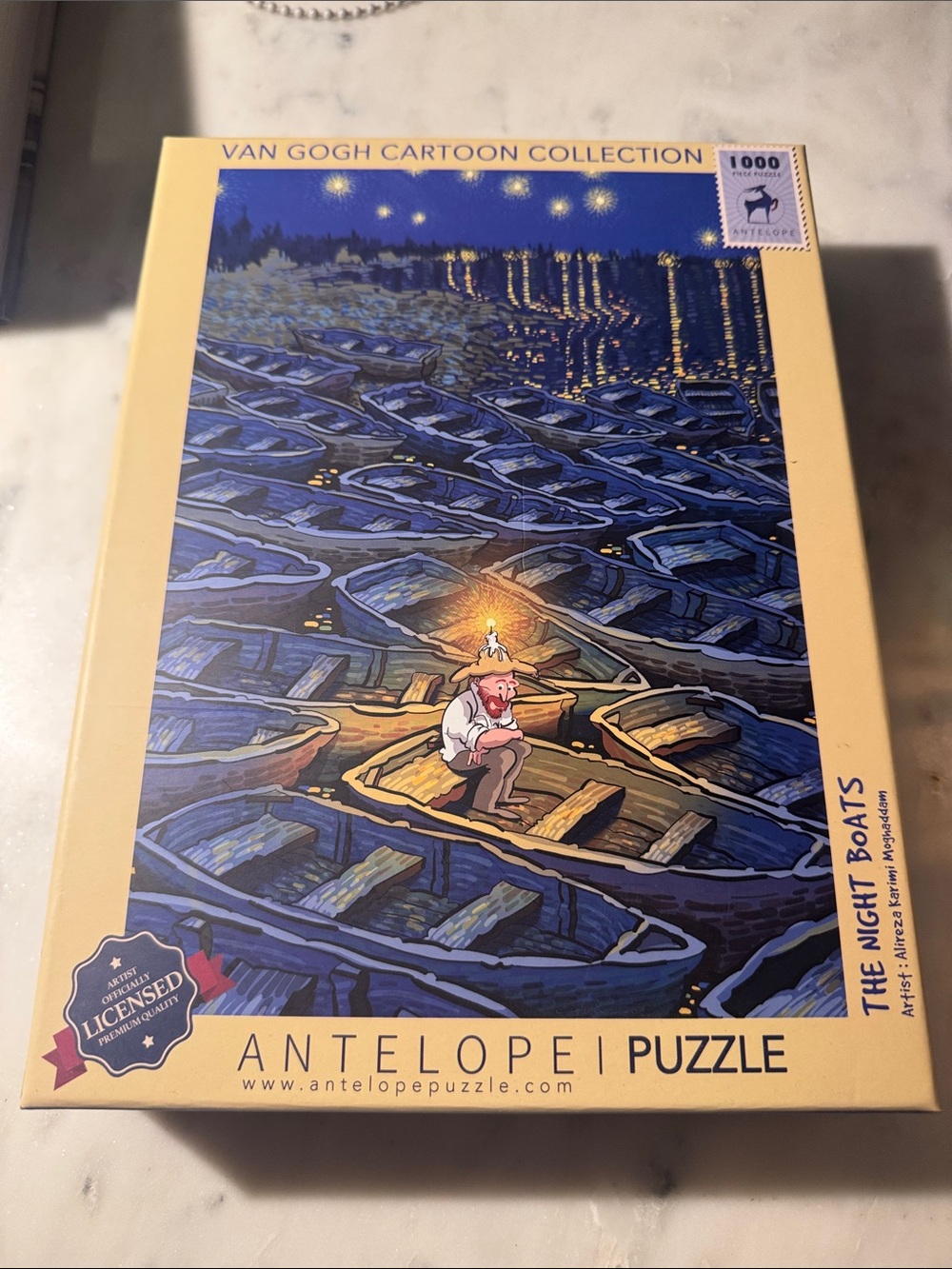 Antelope The Night Boats Jigsaw Puzzle - Blue & Yellow